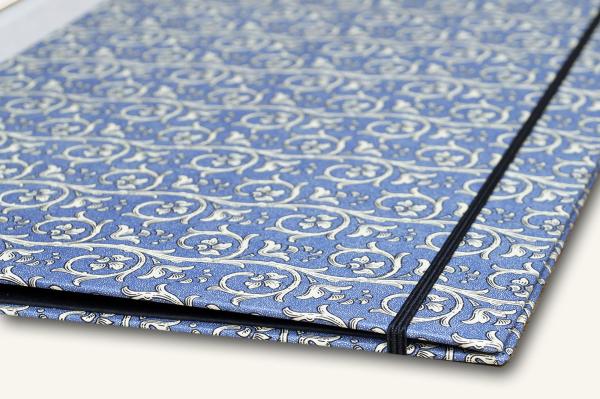 Blue folder A4 or A3 "Voitl", handmade, linen back - Kopie